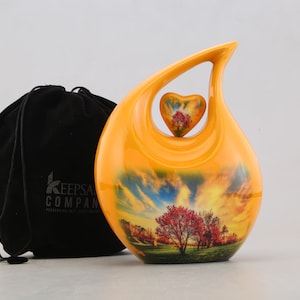 Vibrant Yellow Cremation Urns for Ashes Adult Male -  Urns for Ashes Adult Female - Urn - Urns - Cremation Urn  from Keepsake Company ern
