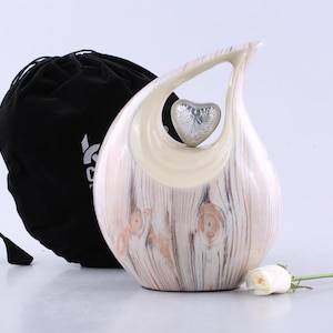 Teardrop Urn Wood Grain finish  for Ashes, Urns for Human Ash, Cremation Urns for Adult Ashes, Ash Keepsake, Decorative Urns, Cremation Urn