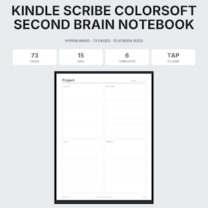 Kindle Scribe Colorsoft Second Brain Notebook, PARA Method, Projects, Areas & Resources Index (Hyperlinked PDF)