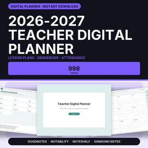 Agenda Insegnante Digitale 2026 2027 – Planner Lezioni GoodNotes iPad, Registro Voti, Presenze, Orario, Notability Android
