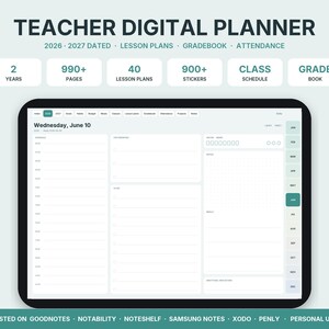 Agenda Insegnante Digitale 2026 2027 – Planner Lezioni GoodNotes iPad, Registro Voti, Presenze, Orario, Notability Android