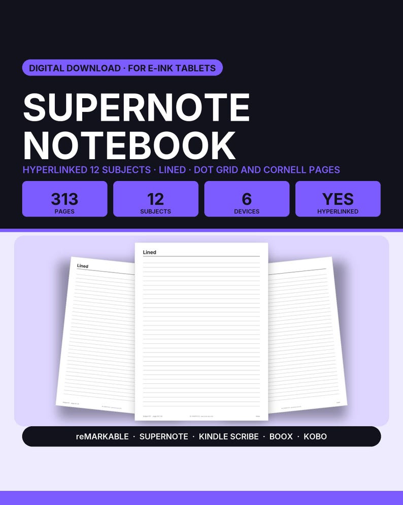 Supernote Notebook cover, instant digital download