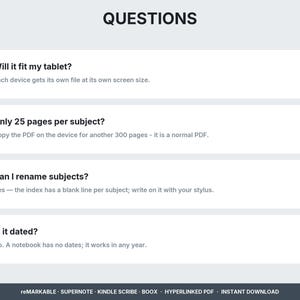 Frequently asked questions about the Supernote notebook PDF