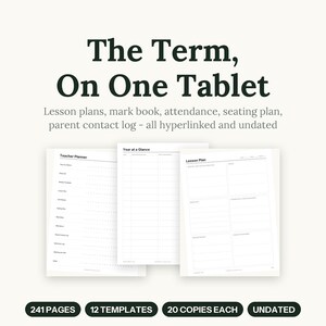 Boox Note Air docentenplanner, ongedateerde lesplanner met hyperlinks (PDF), cijferboek, aanwezigheidsregistratie, plattegrond van de zitplaatsen