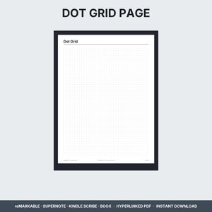 Dot grid notebook page on an e-ink tablet