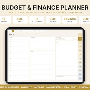 Planificador de presupuesto digital sin fecha, planner finanzas para GoodNotes iPad, control de facturas, ahorro, deudas