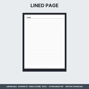 Lined notebook page on an e-ink tablet
