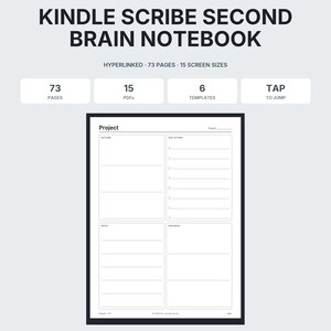 Kindle Scribe Second Brain Notebook, PARA Method, Projects, Areas & Resources Index (Hyperlinked PDF)