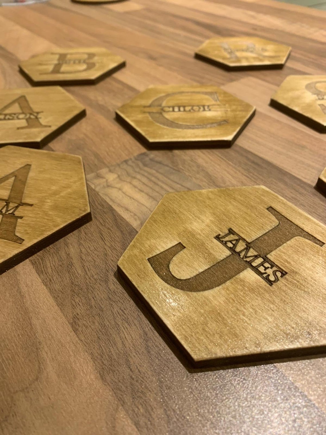 Personalised wooden drink coasters Etsy