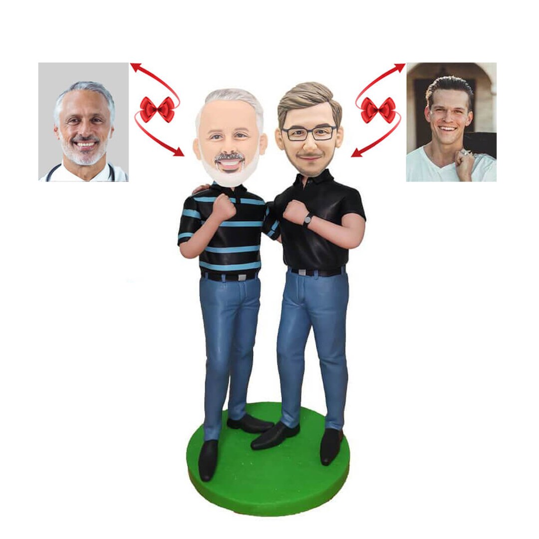 Father and Son Cheer Custom Bobbleheads Etsy
