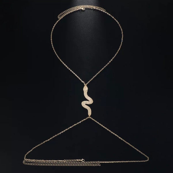 Rhinestone Body Chain Etsy