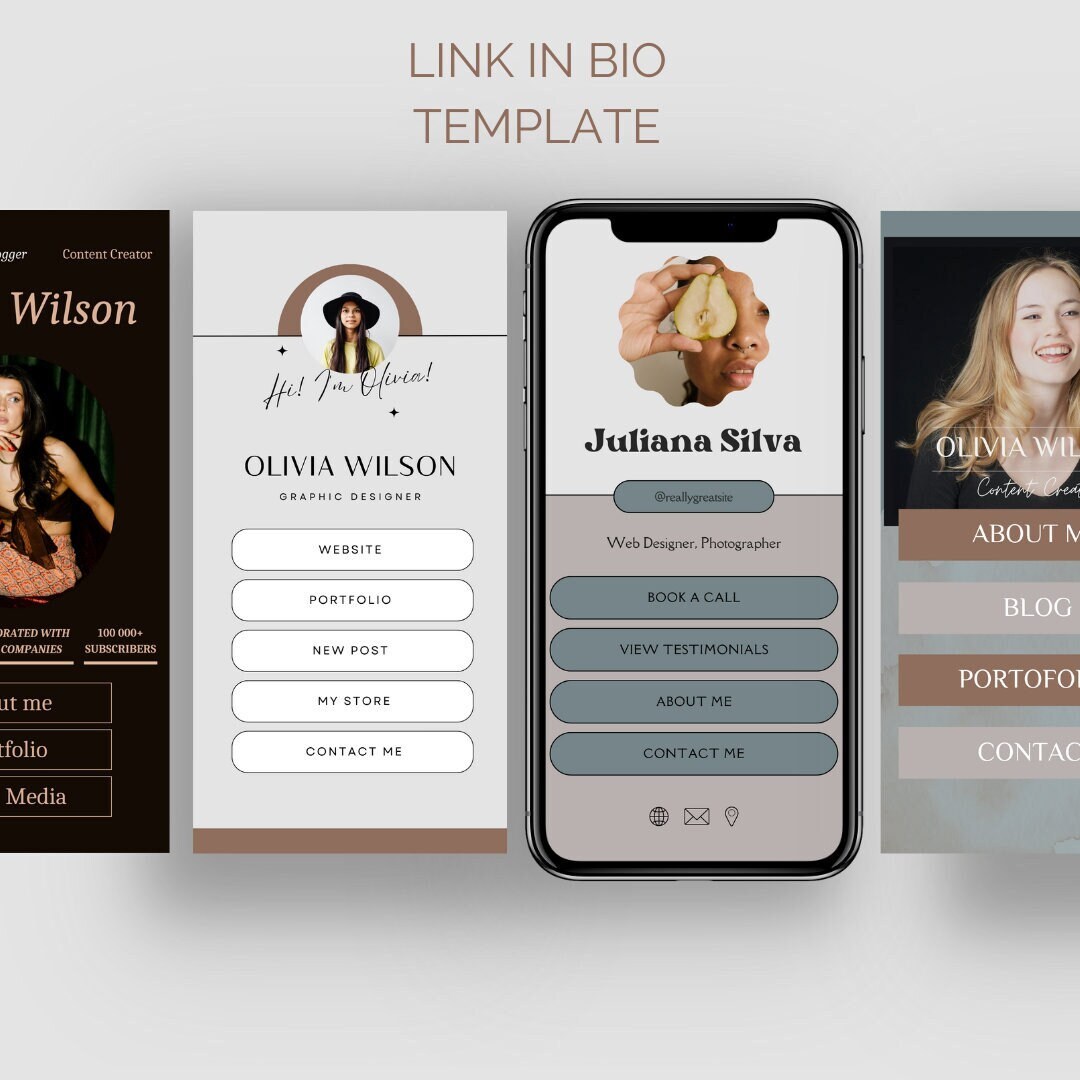 Link in Bio Template Editable in Canva for Linktree - Etsy