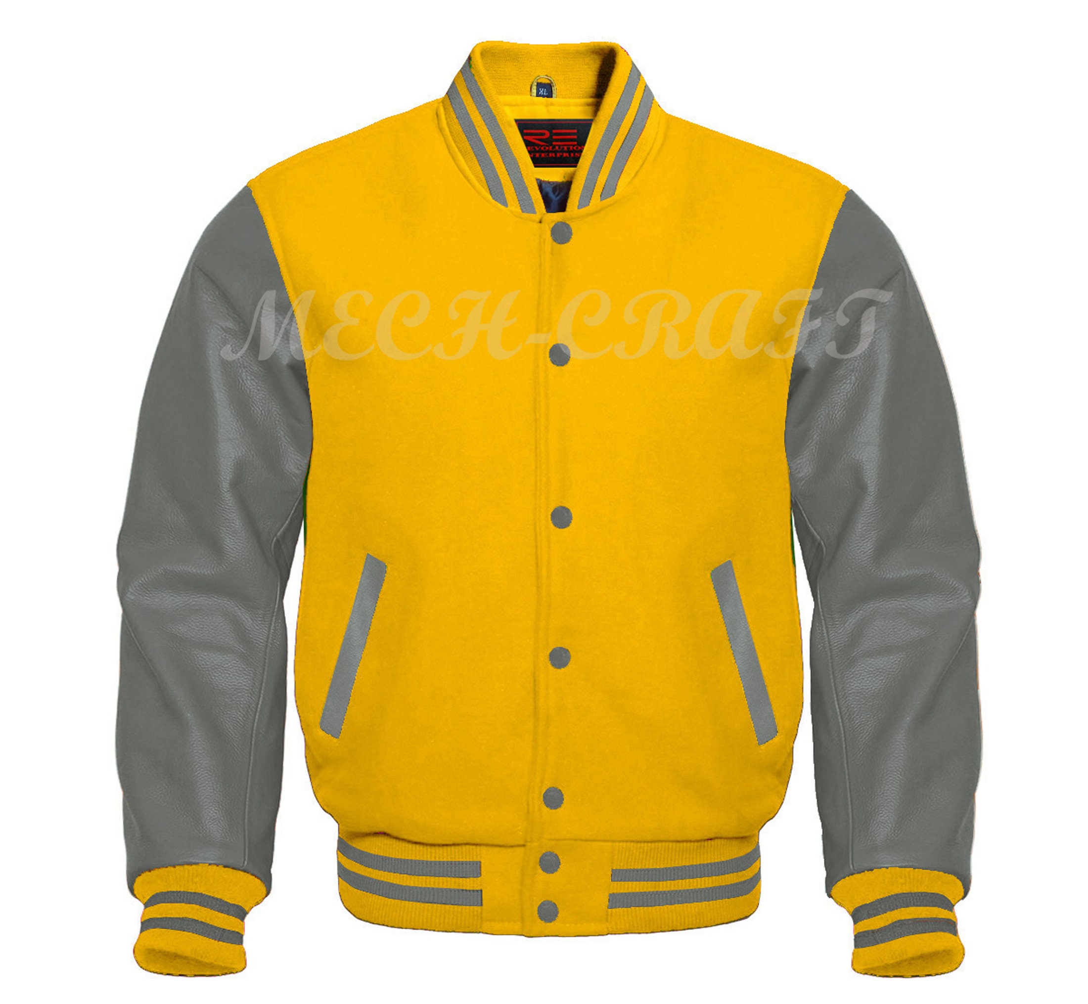 Vintage Letterman Varsity Jacket Yellow wool with Dark Grey | Etsy