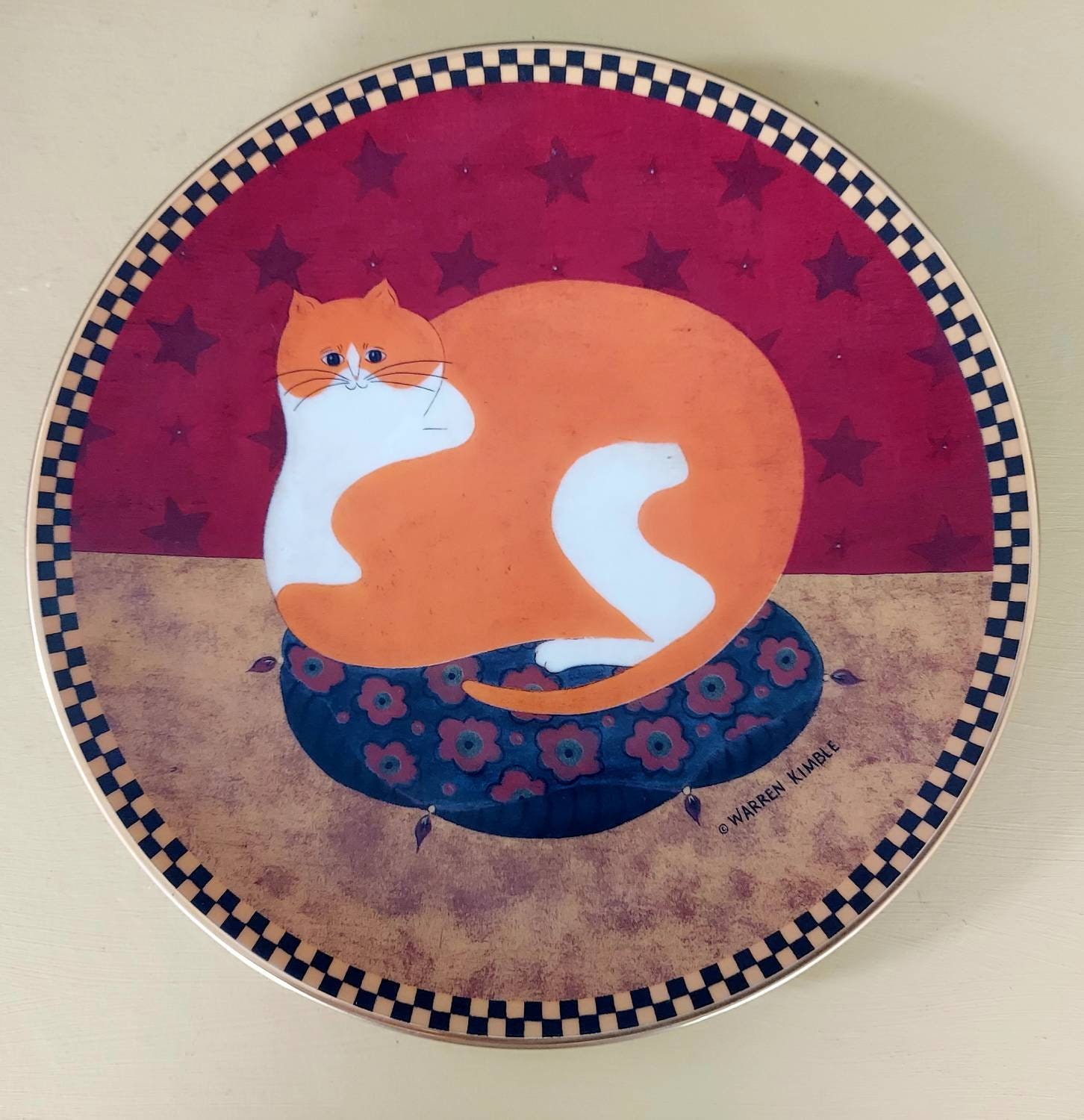 A Charming, Decorative Warren Kimble Cat Collection Plate  display picture 3
