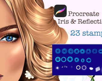 Procriar carimbos de íris, carimbo de íris realista, pincéis Procreate, pincéis de carimbo, carimbo para procriar, pincéis de carimbo de olho Procreate