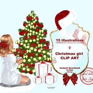 Christmas Fashion Girl Clipart, Christmas PNG, Fashion girl clipart,  Winter clipart,  Christmas Clipart for cards, New Year girl clipart