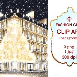 Clipart de fille de mode de Noël, PNG de Noël, clipart de fille de mode, clipart d’hiver, clipart de Noël pour cartes, clipart de fille du Nouvel An
