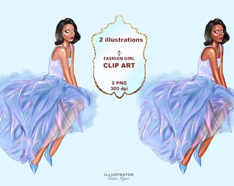 Fashion clipart, Fashion Illustration, Fashion girl clipart , Planner Cover, Instant download, Sublimation designs downloads