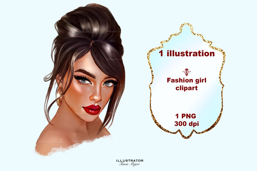 Fashion Girl Clipart Planner Clipart Planner Cover Face Clipart ...