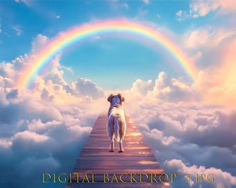 Rainbow Bridge Digital Backdrop, Pet Memorial Digital Background, digital background, composite image, rainbow Background
