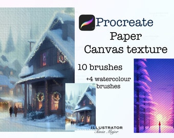 Procreate Paper Texture  Brushes, 10  Paper Texture brushes, Brushes set procreate, Canvas Texture Brushes, Watercolor brushes