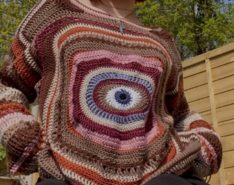 EYES WIDE OPEN jumper/cardi crochet pattern (pdf file!!)