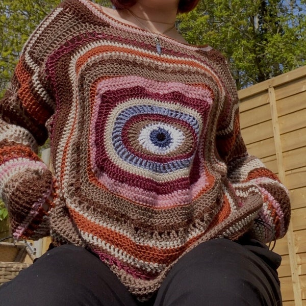 EYES WIDE OPEN jumper/cardi crochet pattern (pdf file!!)