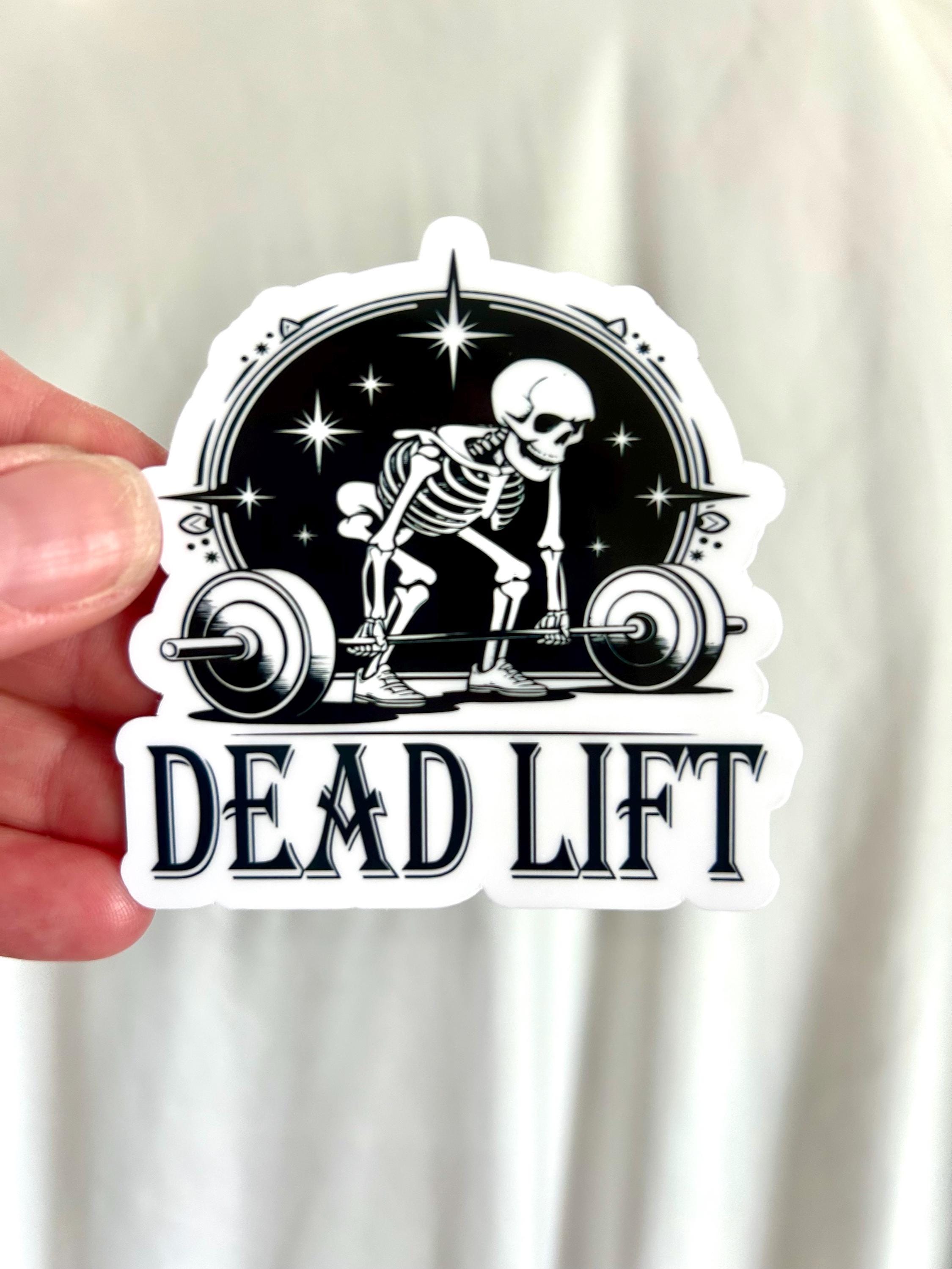 Deadlift Skeleton Sticker, Waterproof Sticker, Gym Motivational Sticker ...