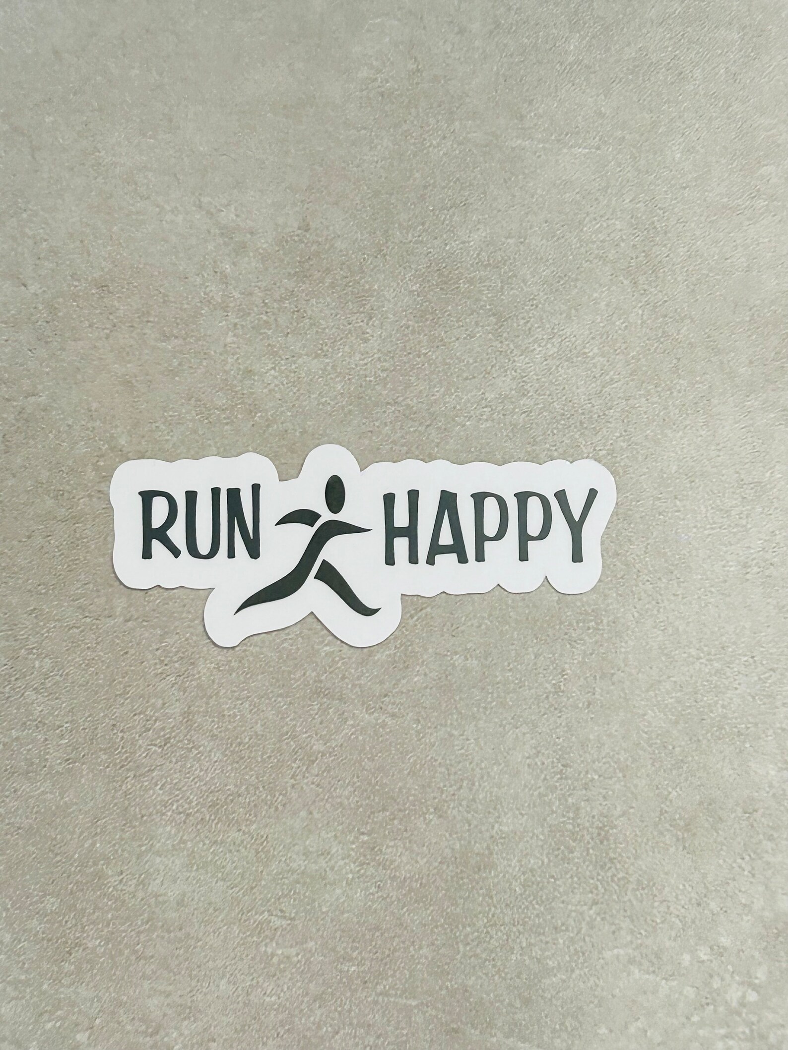 Run Happy Sticker, Waterproof Sticker, Running Sticker, Gift for Runner ...