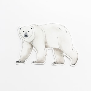 Sticker Polar Bear | watercolor, vinyl, die cut sticker