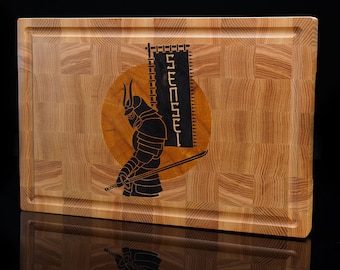 Personalized cutting board solid wood gift cutting board professional cutting board SENSEI SAMURAI in COUNTERFIBRE cutting board with logo