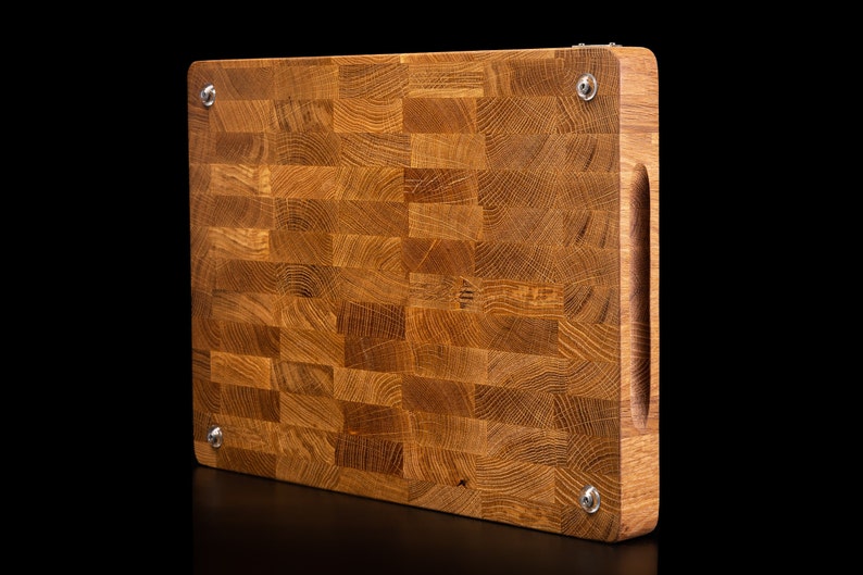 Pure OAK End Grain kitchen cutting board Professional made in Italy oak chopping board Big size for BBQ zdjęcie 5