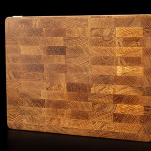 Pure OAK End Grain kitchen cutting board Professional made in Italy oak chopping board Big size for BBQ zdjęcie 3