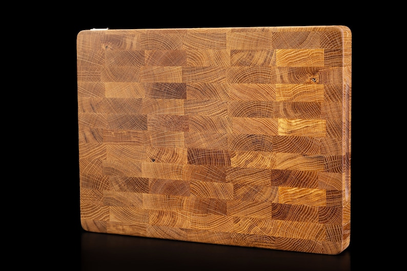 Pure OAK End Grain kitchen cutting board Professional made in Italy oak chopping board Big size for BBQ zdjęcie 3