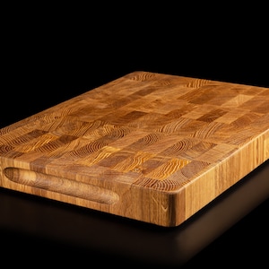 Pure OAK End Grain kitchen cutting board Professional made in Italy oak chopping board Big size for BBQ zdjęcie 1