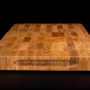 Pure OAK End Grain kitchen cutting board Professional made in Italy oak chopping board Big size for BBQ zdjęcie 6