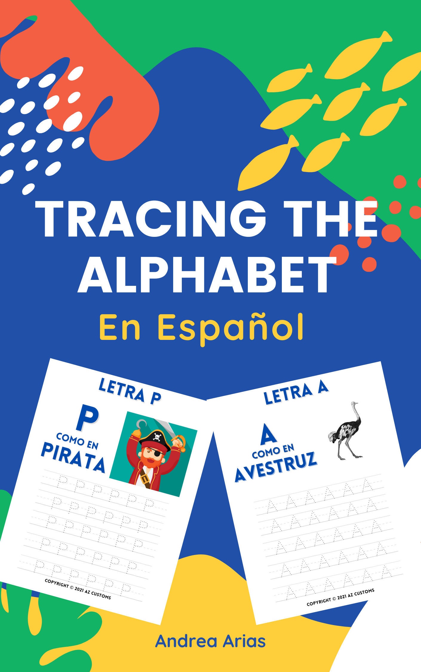 Alphabet tracing Spanish tracing Preschool Worksheets Etsy