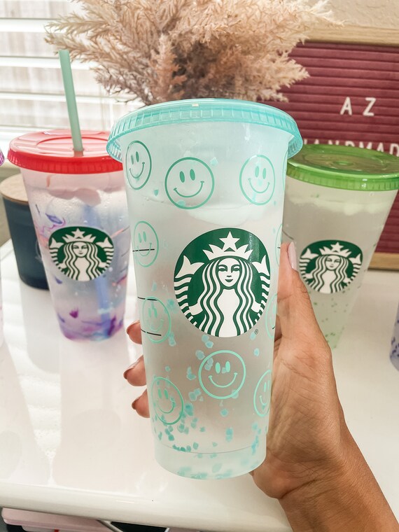 Starbucks Cold Cup With Smiley Face 
