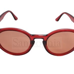 Unisex Adult Red Tinted Sunglasses Round Circle Frame UV400 Protection SMACI023