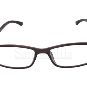 Dark Brown Reading Glasses. Rectangle Frame Unisex Adult Spectacles  Strengths +1.0 - +4.0 SMRG057