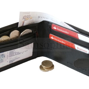 Bi Wallet en cuir de grande qualité avec compartiments à cartes et à notes Idée cadeau idéale pour Noël ou anniversaire SMW0038