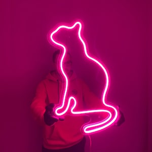 Cat Neon Sign - Cat Wall Decor, Neon Sign Bedroom, Neon Light