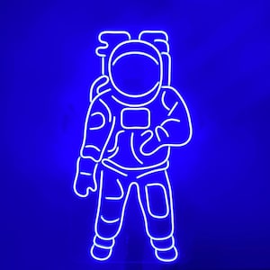 Letrero de neón LED de astronauta: decoración de pared para dormitorio