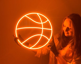 Basketball LED Neon Sign: Sports Bedroom Decor