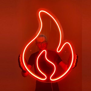 Fire Neon Sign - Neon Sign Bedroom, Neon Signs, Neon Light, Wall Neon Sign
