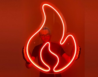 Fire LED Neon Sign: Bedroom Wall Decor