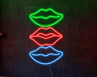 Lips LED Neon Sign: Custom Neon Wall Decor