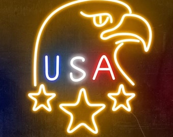 Eagle USA Patriotic LED Neon Sign: American Flag Wall Art