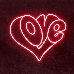 Heart Love LED Neon Sign - Romantic Wall Art, Wedding Decor, Custom Neon Light for Couples, Anniversary & Valentine's Day Gift