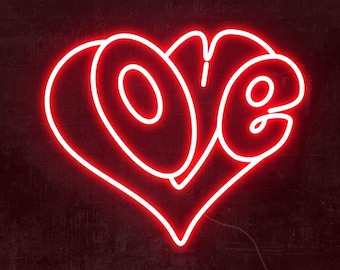 Herz Liebe LED Neon Schild - Romantische Wandkunst, Hochzeitsdeko, Custom Neon Licht für Paare, Jahrestag & Valentinstag Geschenk